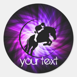 Sticker Rond Équestre violet