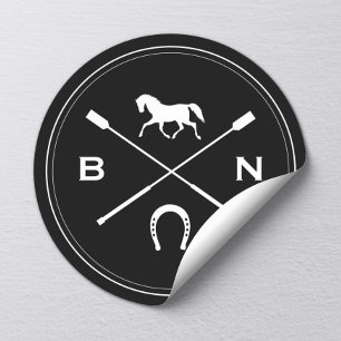 Sticker Rond Équine équine Élégant équitation équitation équita