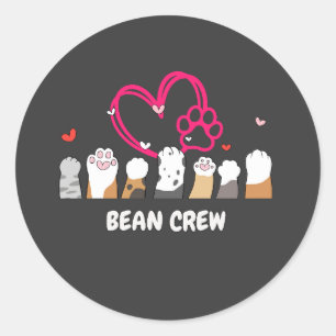Sticker Rond Équipage Bean Chat