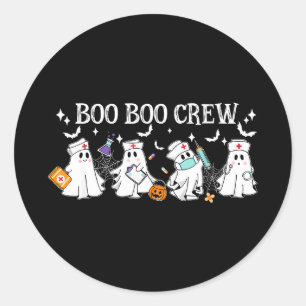 Sticker Rond Équipage boo boo infirmière halloween infirmière d
