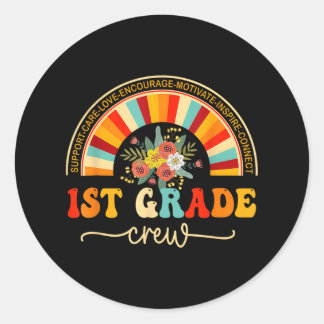 Sticker Rond Équipage de 1re année de retour à l'école Enseigna