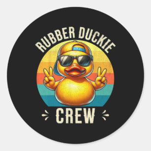 Sticker Rond Équipage de canard en caoutchouc Croisière Groupe