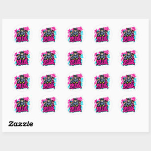 Sticker Rond Équipage de Chat Japonais Cool - Pour Ordinateurs