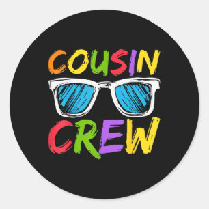 Sticker Rond Équipage de cousins famille appariée cousins garço