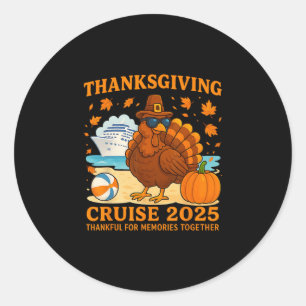 Sticker Rond Équipage de Croisière 2025 Action de Grâce Croisiè