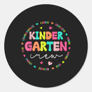 Sticker Rond Équipage De Jardin D'Enfants Retour À L'École Ense
