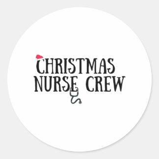 Sticker Rond Équipage de l'infirmière de Noël 3