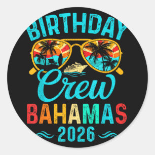 Sticker Rond équipage de vacances d'anniversaire aux Bahamas 20