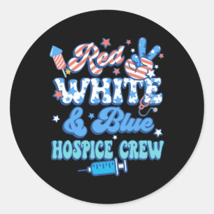 Sticker Rond Équipage Groovy rouge blanc bleu de l'hospice Infi