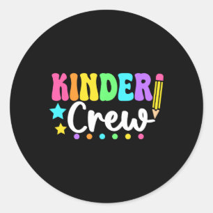 Sticker Rond Équipage Kinder Crèche Rentrée Scolaire Enseignant