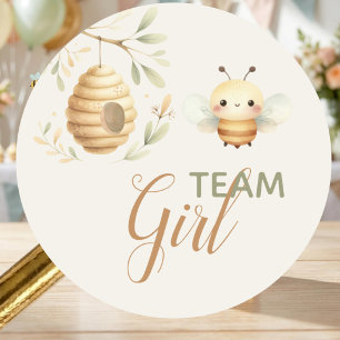 Sticker Rond Équipe Bébé Fille Il ou Elle Révélation du Sexe