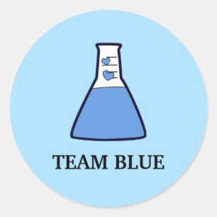 Sticker Rond Équipe Bleu Genre Révélateur Science
