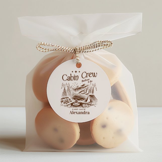 Sticker Rond Équipe Cabine de camp avant bachelorette (Créateur téléchargé)