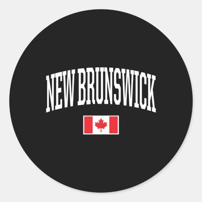 Sticker Rond Équipe Canada Drapeau Nouveau-Brunswick Canada (Devant)