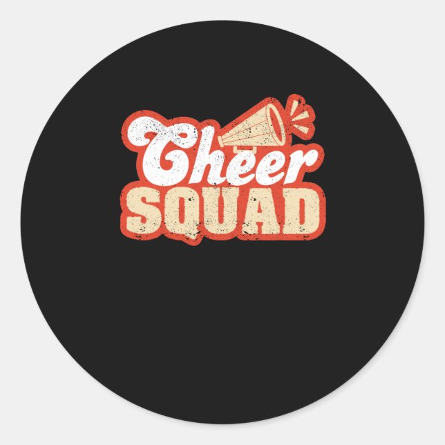 Sticker Rond Équipe Cheerled Funny Pom-pom girl (Devant)