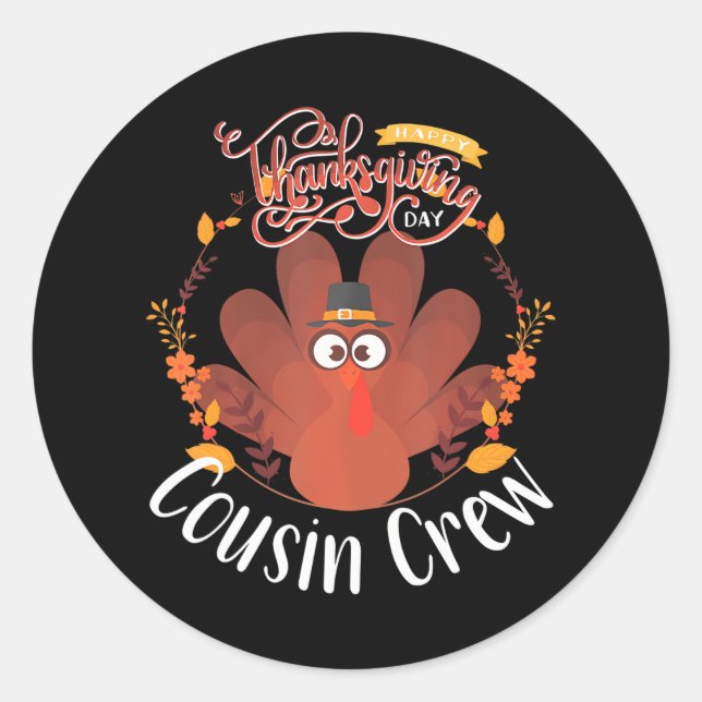 Sticker Rond Équipe Cousin Turquie Groupe de famille de jumelag (Devant)