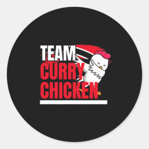 Sticker Rond Équipe Curry Chicken - Patriotique Trinité-et-Tuya