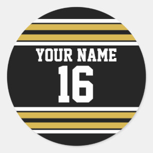 Sticker Rond Équipe cycliste Black with Gold White Stripes