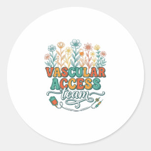 Sticker Rond Équipe d'accès vasculaire Floral Medical Conceptio