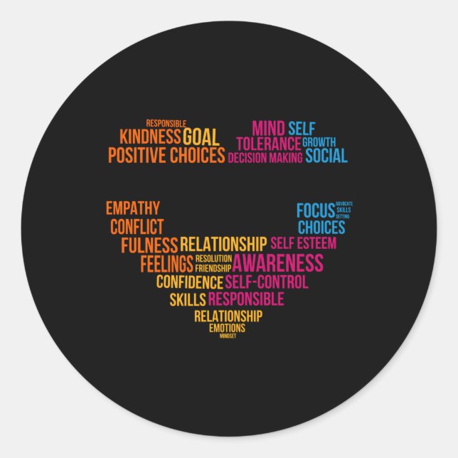 Sticker Rond Équipe d'apprentissage émotionnel social Conseille (Devant)