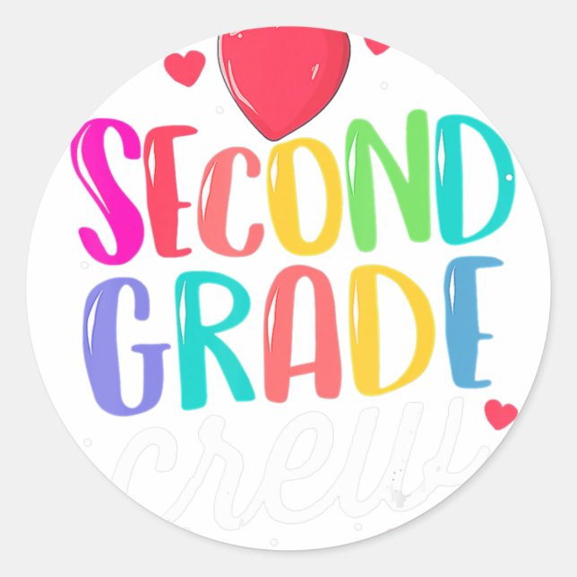 Sticker Rond Équipe de 2e année Enseignant de 2e année Premier  (Devant)