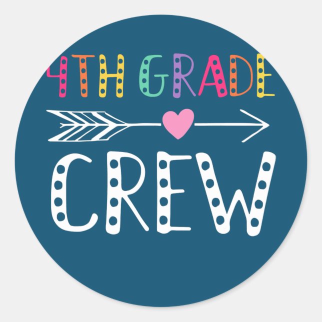 Sticker Rond Équipe de 4e année 1er jour de l'école 4e année (Devant)