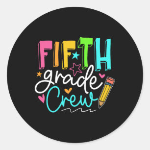 Sticker Rond Équipe de 5e année Étudiante de 5e année