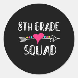 Sticker Rond Équipe de 8e année Enseignant Élève Équipe Retour