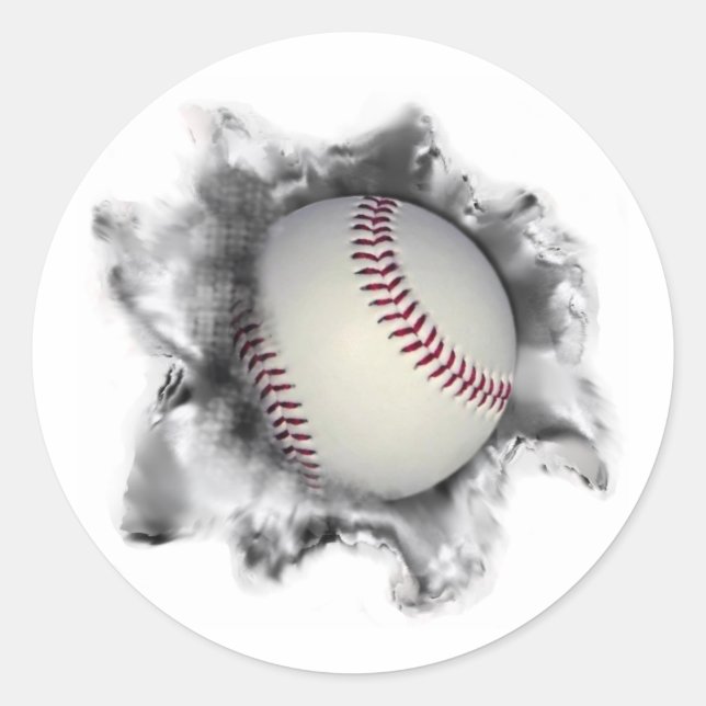 Sticker Rond Équipe de baseball (Devant)