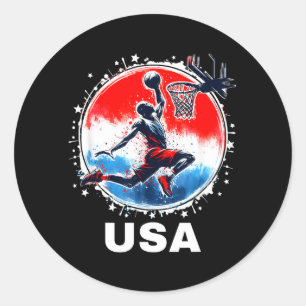 Sticker Rond Équipe de baseball Bison volant Basball Usa Team