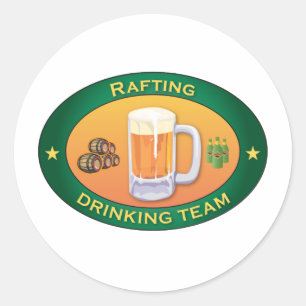 Sticker Rond Équipe de boisson de Rafting