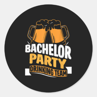 Sticker Rond Équipe de boisson d'enterrement de vie de garçon d