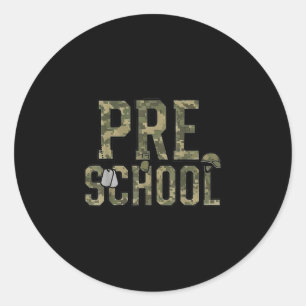 Sticker Rond Équipe de camouflage préscolaire rentrée des class