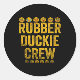Sticker Rond Équipe de canard en caoutchouc