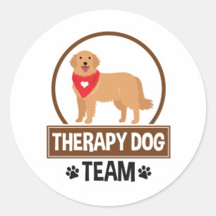 Sticker Rond Équipe de chien thérapeutique