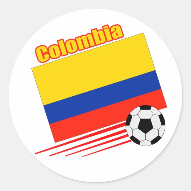 Sticker Rond Équipe de Colombie de football (Devant)