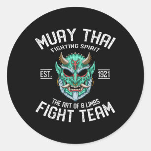 Sticker Rond Équipe de combat Muay Thai Oni Demon - Nak Muay, k