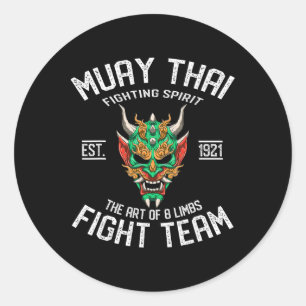 Sticker Rond Équipe de combat Muay Thai Oni - Kickboxing