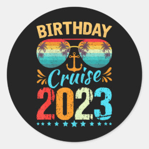 Sticker Rond Équipe de croisière d'anniversaire Équipe de crois