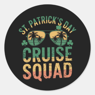 Sticker Rond Équipe de croisière de la Saint-Patrick drôle de f