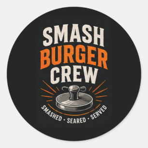 Sticker Rond 🍔 Équipe de cuisine du Smash Burger Crew Restaura