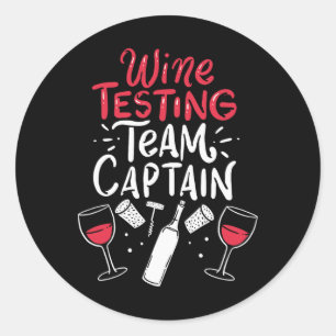 Sticker Rond Équipe de Dégustation de Vins Amusante Chemises