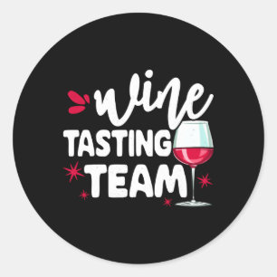 Sticker Rond Équipe De Dégustation De Vins Boissons Py