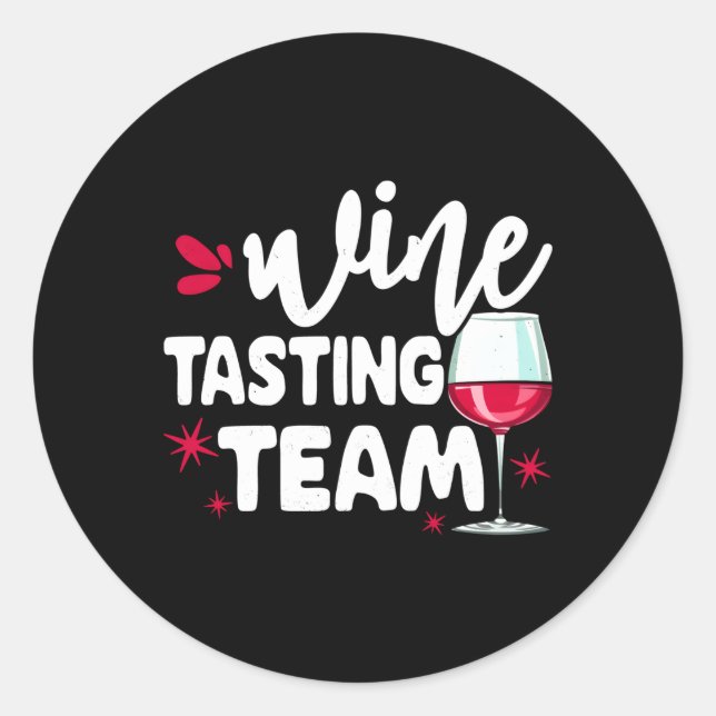 Sticker Rond Équipe De Dégustation De Vins Boissons Py (Devant)
