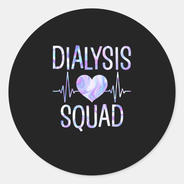 Sticker Rond Équipe de dialyse - Néphrologie drôle Hémodialyse (Devant)