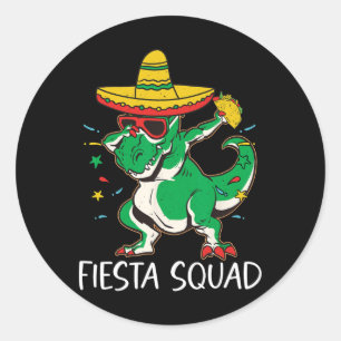 Sticker Rond Équipe De Fiesta Pour Garçon Parti Mexicain Cinco