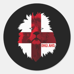 Sticker Rond Équipe de football Angleterre National Pride Lion 