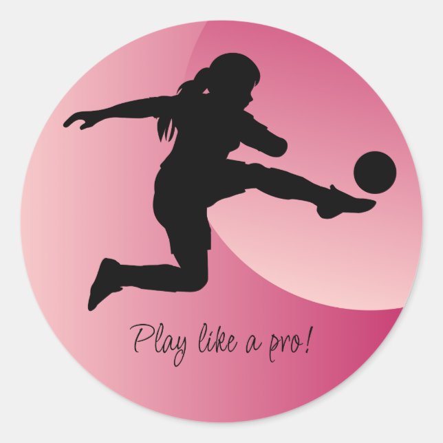 Sticker Rond Équipe De Football Joueuse De Football (Devant)