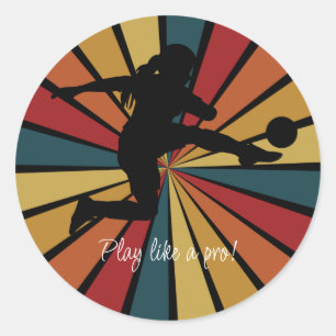 Sticker Rond Équipe De Football Joueuse De Football