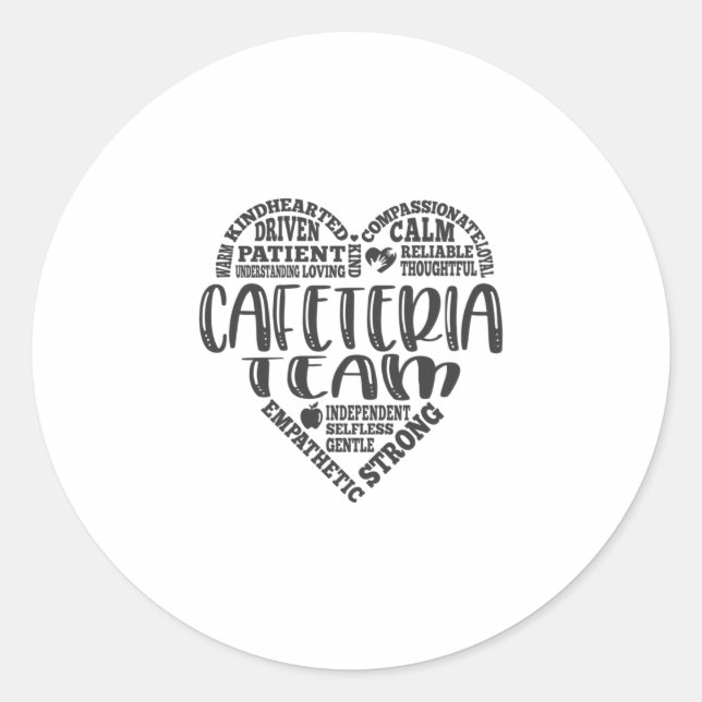 Sticker Rond Équipe de la cafétéria, employée de déjeuner (Devant)